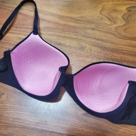 Victoria's Secret PINK Wear Everywhere Lightly Lined 36B Black Bra Underwire - Picture 4 of 12